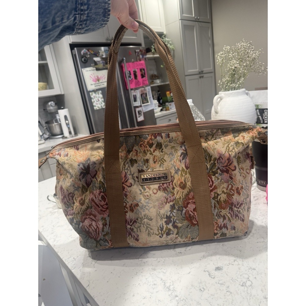 vintage Vanderbilt Studios floral tapestry‎ duffel bag